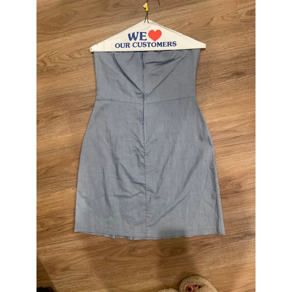 joule Y2K Blue Strapless Dress 2000s style L - Picture 4 of 6